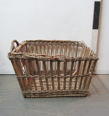 Grey Bamboo Rim Laundry Basket (53cm x 54cm x 33cm)